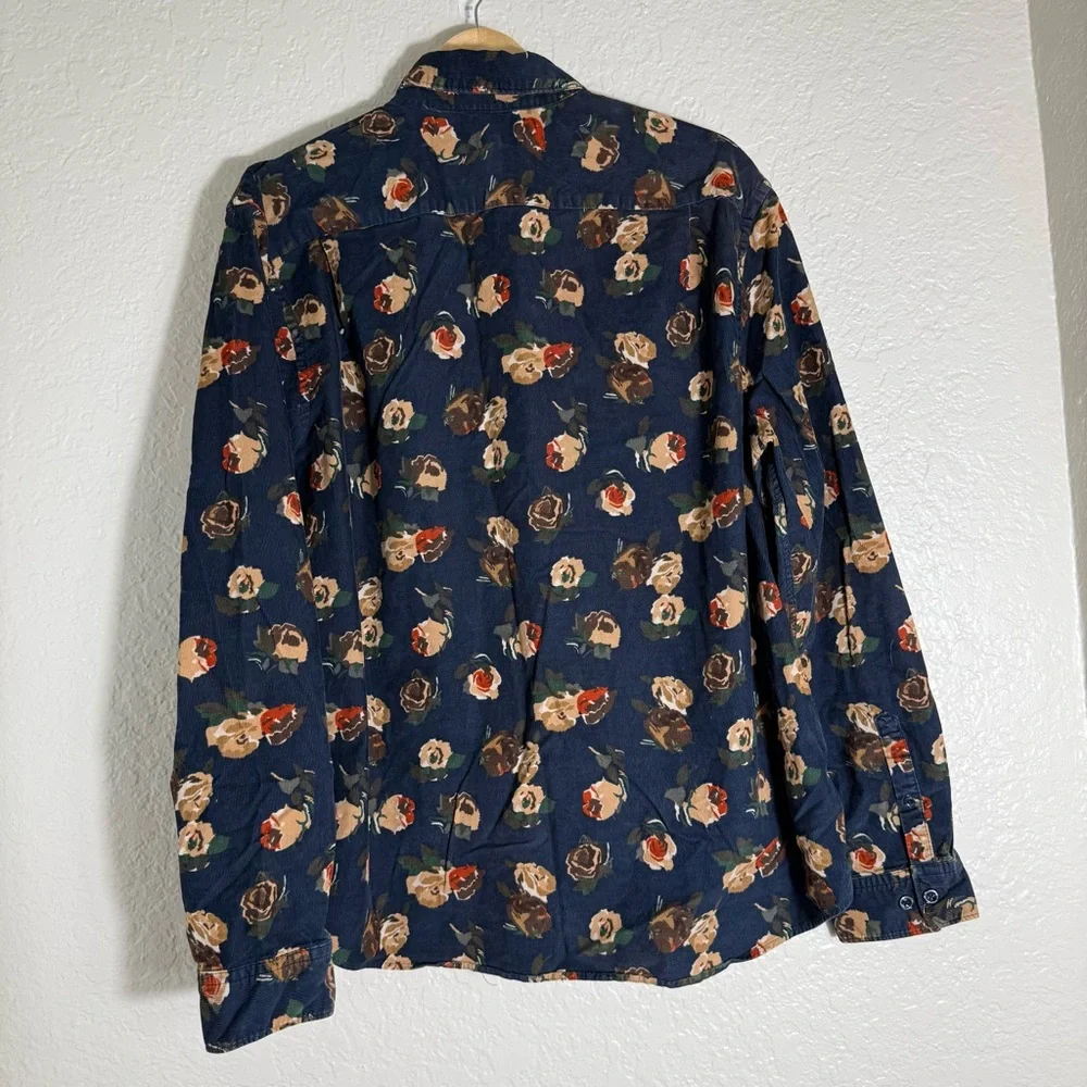 Express Men's Floral Print Corduroy Button-Down Shirt Size XL - Picture 2 of 6